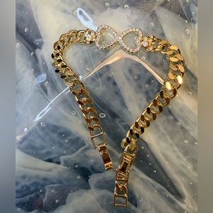 Gold Infinity Bracelet with Rhinestones